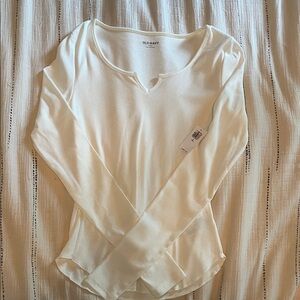 Old Navy Women's Ivory Long Sleeve Blouse